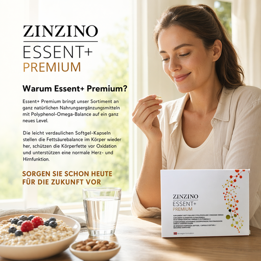 ZinZino Essent+ Omega-3 Kapseln Hochdosiert mit Vitamin D3 & Olivenöl