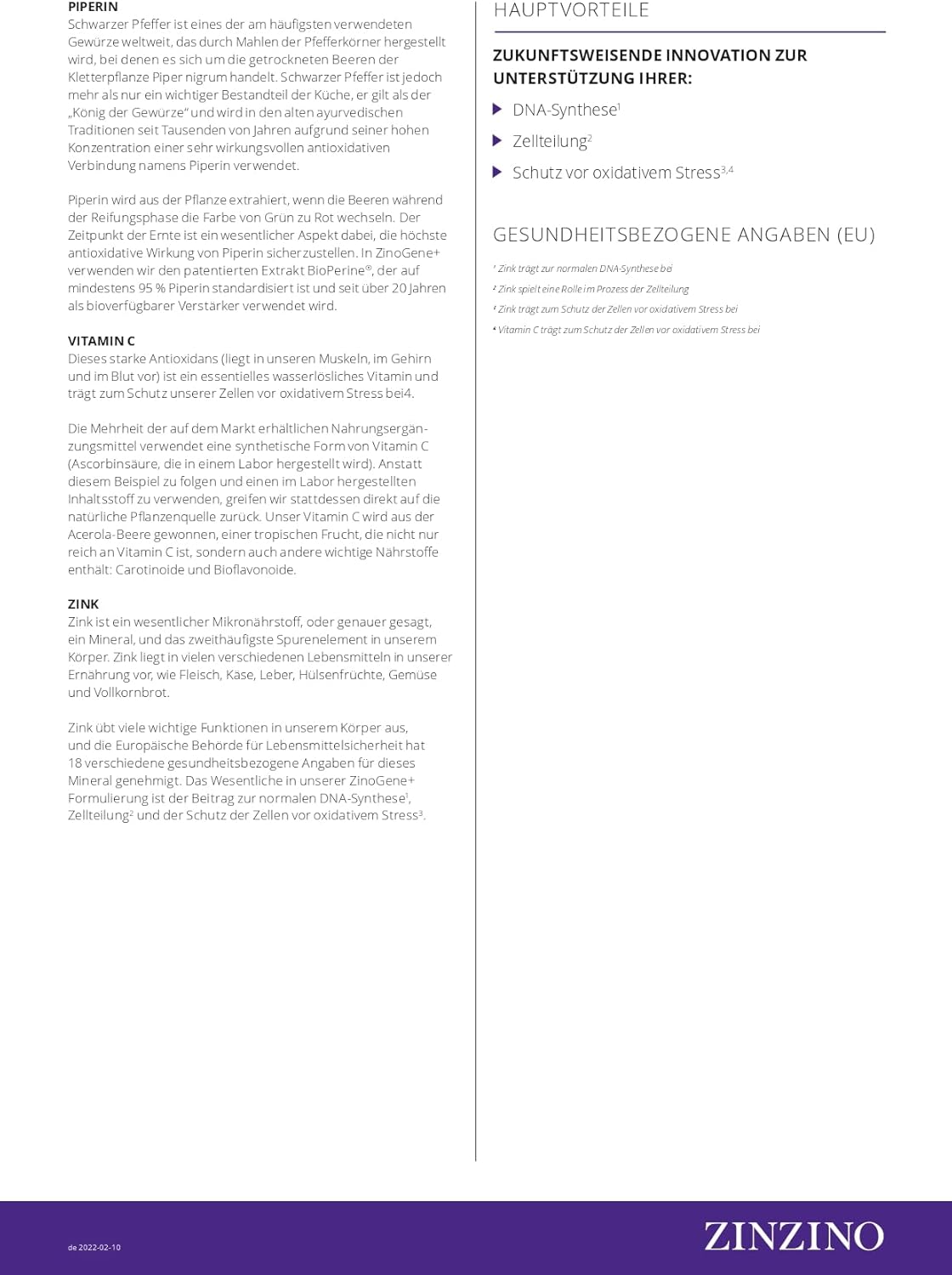 ZinZino ZinoGene+ DNA & Zellschutz – Fucoidan, Vitamin C & Zink Tabletten