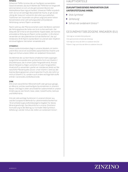 ZinZino ZinoGene+ DNA & Zellschutz – Fucoidan, Vitamin C & Zink Tabletten