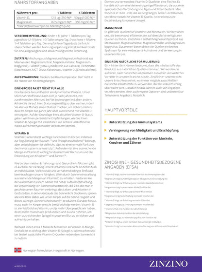 ZinoShine+ – Natural Vitamin D3 & Magnesium for Immunity, Bones & Muscles