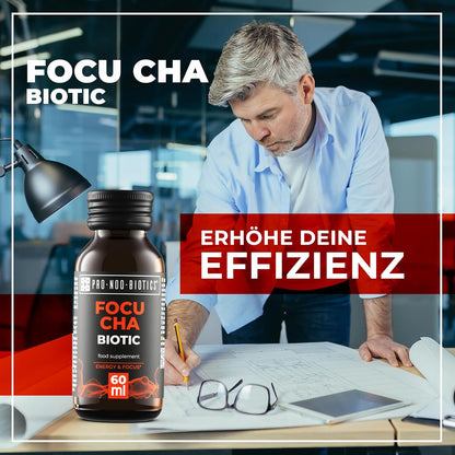PRO NOO BIOTICS FOCU CHA BIOTIC – Natural Mental Clarity & Energy with Cordyceps & Yerba Mate 10 x 60 ml