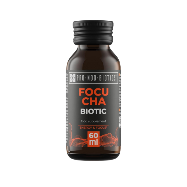 Braunglasflasche „Focucha Biotic“ – Nahrungsergänzung für Energie, mentale Klarheit und Konzentration