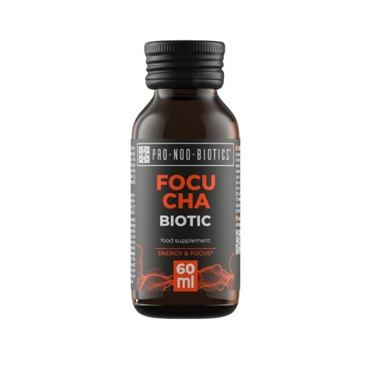 Braunglasflasche „Focucha Biotic“ – Nahrungsergänzung für Energie, mentale Klarheit und Konzentration